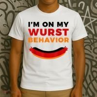 I'm On My Wurst Behavior Funny German Oktoberfest T-Shirt thumb 3