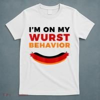I'm On My Wurst Behavior Funny German Oktoberfest T-Shirt thumb 5