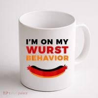 I'm On My Wurst Behavior Funny German Oktoberfest Coffee Mug thumb 1
