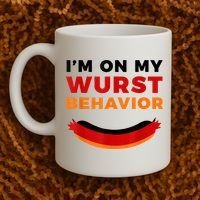 I'm On My Wurst Behavior Funny German Oktoberfest Coffee Mug thumb 2