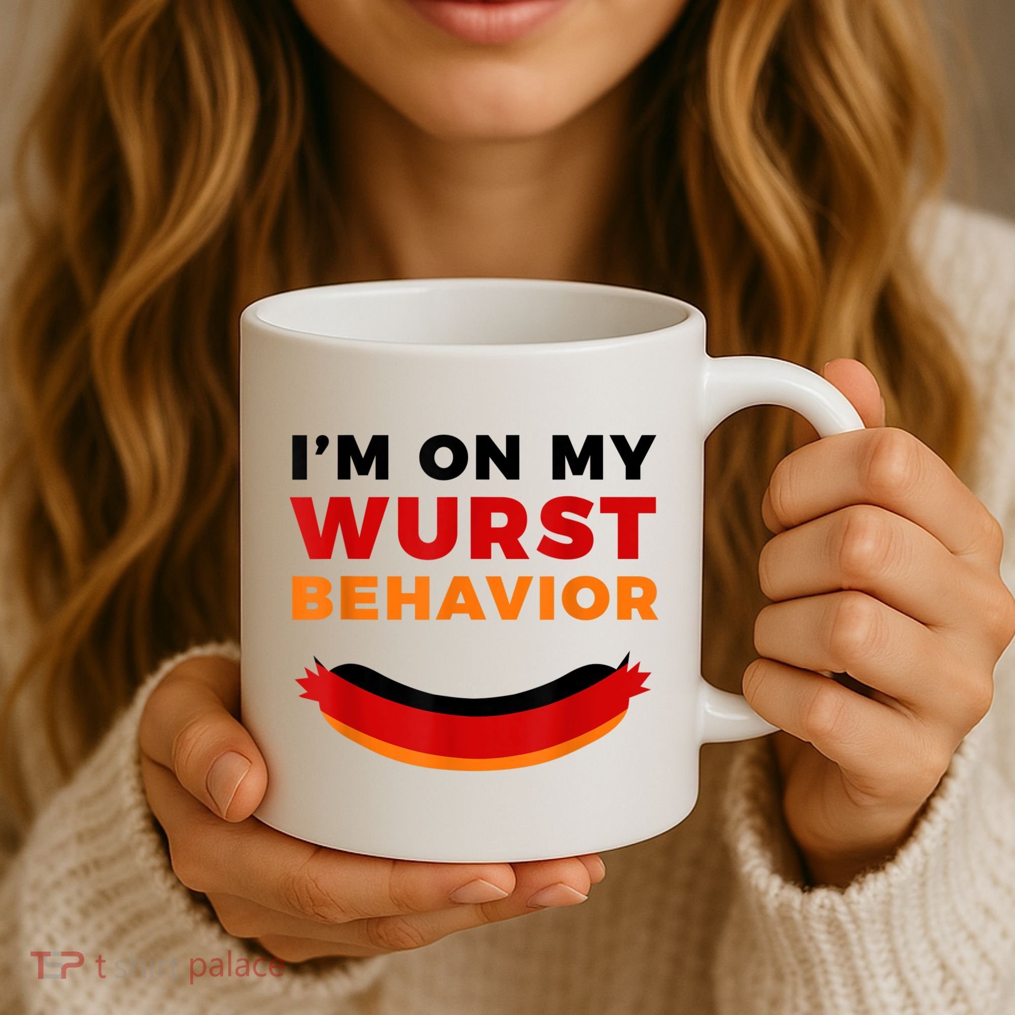 I'm On My Wurst Behavior Funny German Oktoberfest Coffee Mug