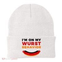 I'm On My Wurst Behavior Funny German Oktoberfest Beanie thumb 0