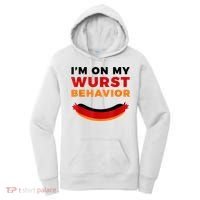 I'm On My Wurst Behavior Funny German Oktoberfest Women's Hoodie thumb 0