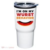 I'm On My Wurst Behavior Funny German Oktoberfest Tumbler thumb 0