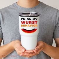I'm On My Wurst Behavior Funny German Oktoberfest Tumbler thumb 2