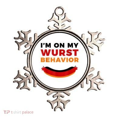 I'm On My Wurst Behavior Funny German Oktoberfest Ornament
