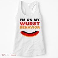 I'm On My Wurst Behavior Funny German Oktoberfest Women's Tank Top thumb 0