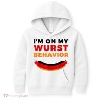 I'm On My Wurst Behavior Funny German Oktoberfest Kids Hoodie thumb 0