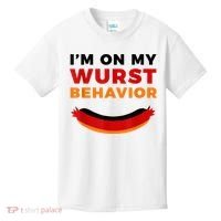 I'm On My Wurst Behavior Funny German Oktoberfest Kids T-Shirt thumb 0