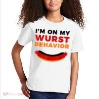 I'm On My Wurst Behavior Funny German Oktoberfest Kids T-Shirt thumb 2