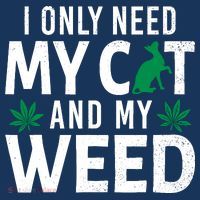 I Only Need My Cat And My Weed Funny Marijuana Pot Smoker Kids Long Sleeve Shirt thumb 2