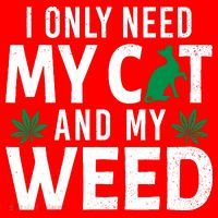 I Only Need My Cat And My Weed Funny Marijuana Pot Smoker Santa Hat thumb 1