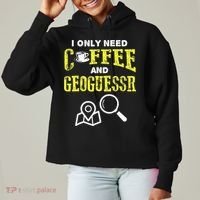 I Only Need Coffee And Geoguessr Gamer Ladies Heavyweight Boxy Pullover Hoodie thumb 0