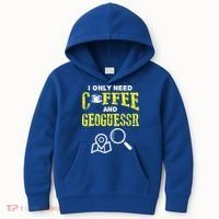 I Only Need Coffee And Geoguessr Gamer Kids Hoodie thumb 0