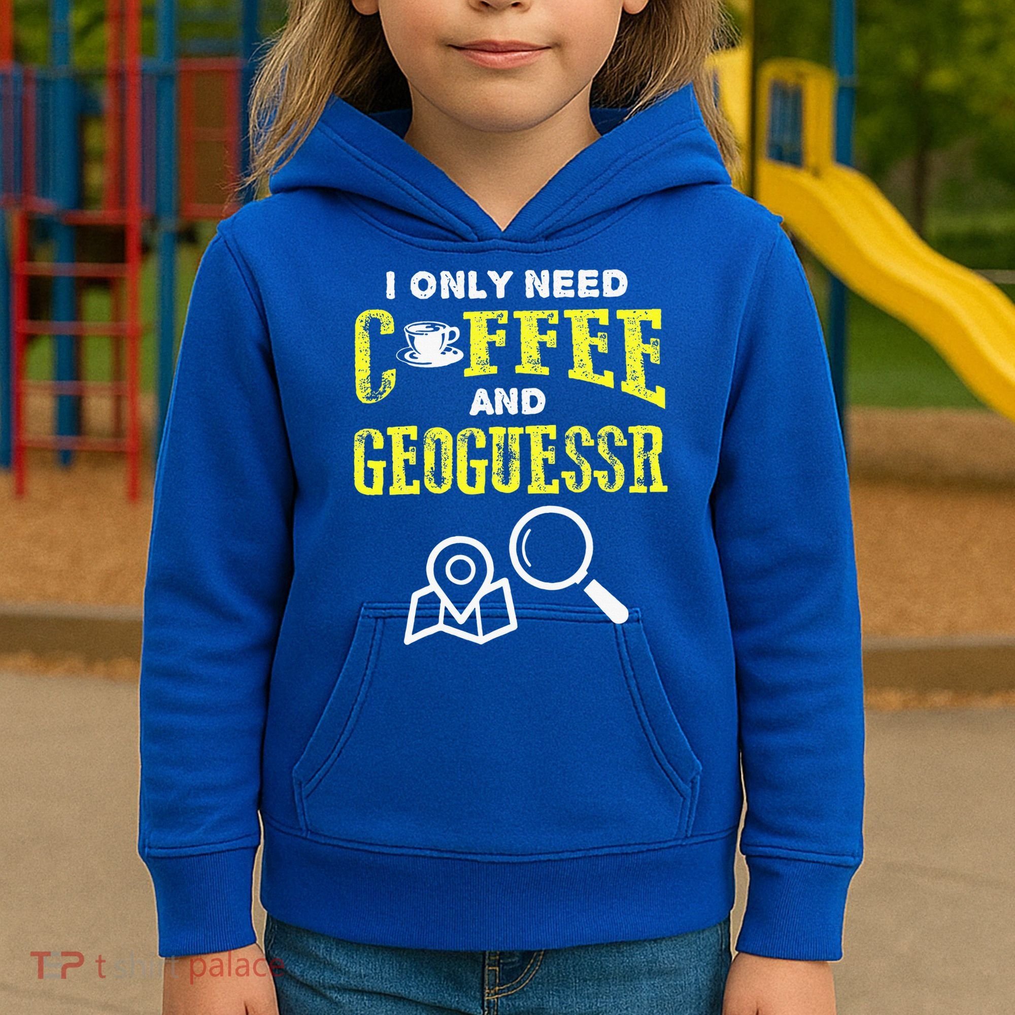 I Only Need Coffee And Geoguessr Gamer Kids Hoodie