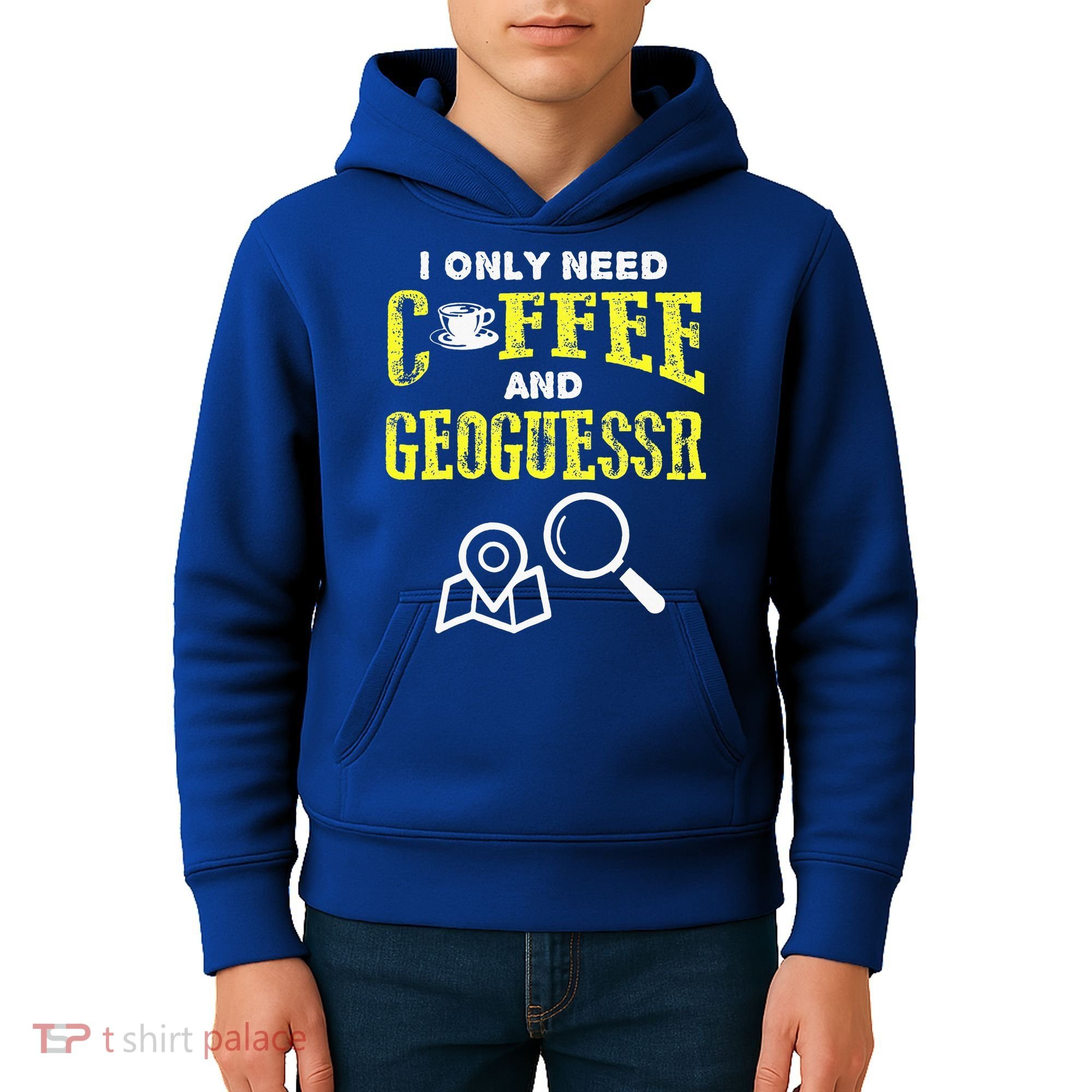 I Only Need Coffee And Geoguessr Gamer Kids Hoodie