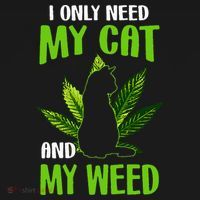 I Only Need My Cat and My Weed Funny Cat Lover Mousepad thumb 1