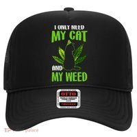 I Only Need My Cat and My Weed Funny Cat Lover Hat thumb 0