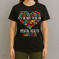 It's Ok Not To Be Ok Mental Health Awareness Green Ribbon T-Shirt thumb 4