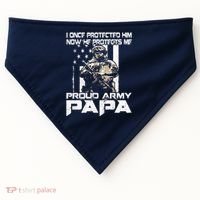 I Once Protected Him Now He Protects Me Proud Army Papa USA-Made Doggie Bandana thumb 0