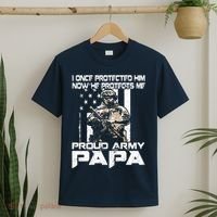 I Once Protected Him Now He Protects Me Proud Army Papa T-Shirt thumb 2