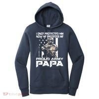 I Once Protected Him Now He Protects Me Proud Army Papa Women's Hoodie thumb 0