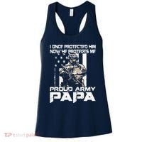 I Once Protected Him Now He Protects Me Proud Army Papa Women's Tank Top thumb 0