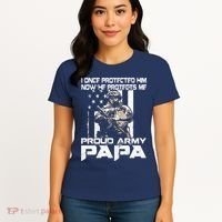 I Once Protected Him Now He Protects Me Proud Army Papa Women's T-Shirt thumb 4