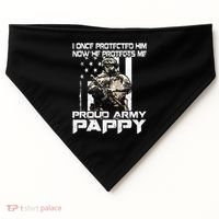 I Once Protected Him Now He Protects Me Proud Army Pappy USA-Made Doggie Bandana thumb 0