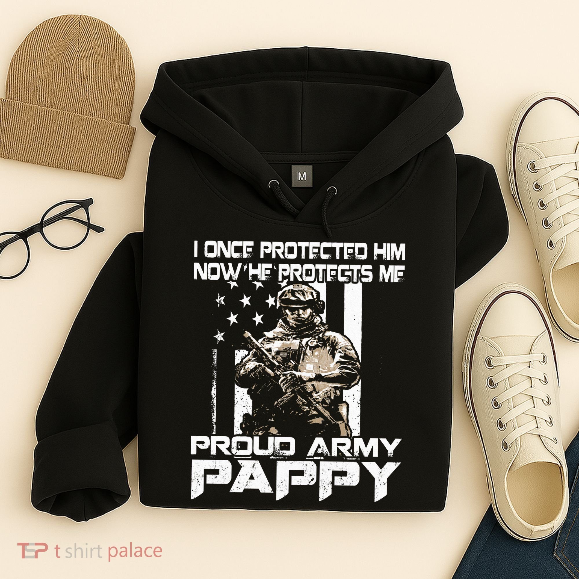I Once Protected Him Now He Protects Me Proud Army Pappy Hoodie