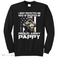 I Once Protected Him Now He Protects Me Proud Army Pappy Sweatshirt thumb 0