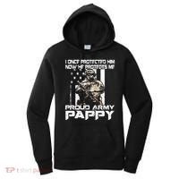I Once Protected Him Now He Protects Me Proud Army Pappy Women's Hoodie thumb 0