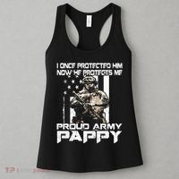 I Once Protected Him Now He Protects Me Proud Army Pappy Women's Tank Top thumb 3