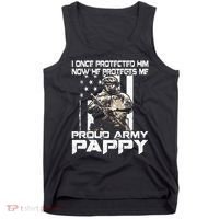 I Once Protected Him Now He Protects Me Proud Army Pappy Tank Top thumb 0