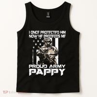 I Once Protected Him Now He Protects Me Proud Army Pappy Tank Top thumb 2