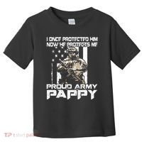 I Once Protected Him Now He Protects Me Proud Army Pappy Toddler T-Shirt thumb 0