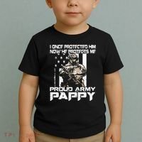 I Once Protected Him Now He Protects Me Proud Army Pappy Toddler T-Shirt thumb 2