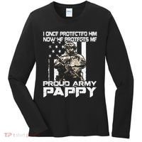 I Once Protected Him Now He Protects Me Proud Army Pappy Women's Long Sleeve Shirt thumb 0