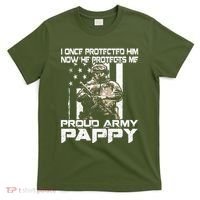 I Once Protected Him Now He Protects Me Proud Army Pappy T-Shirt thumb 0