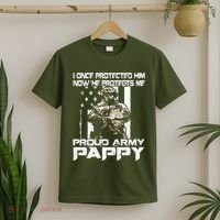 I Once Protected Him Now He Protects Me Proud Army Pappy T-Shirt thumb 2