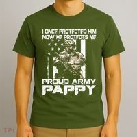 I Once Protected Him Now He Protects Me Proud Army Pappy T-Shirt thumb 3