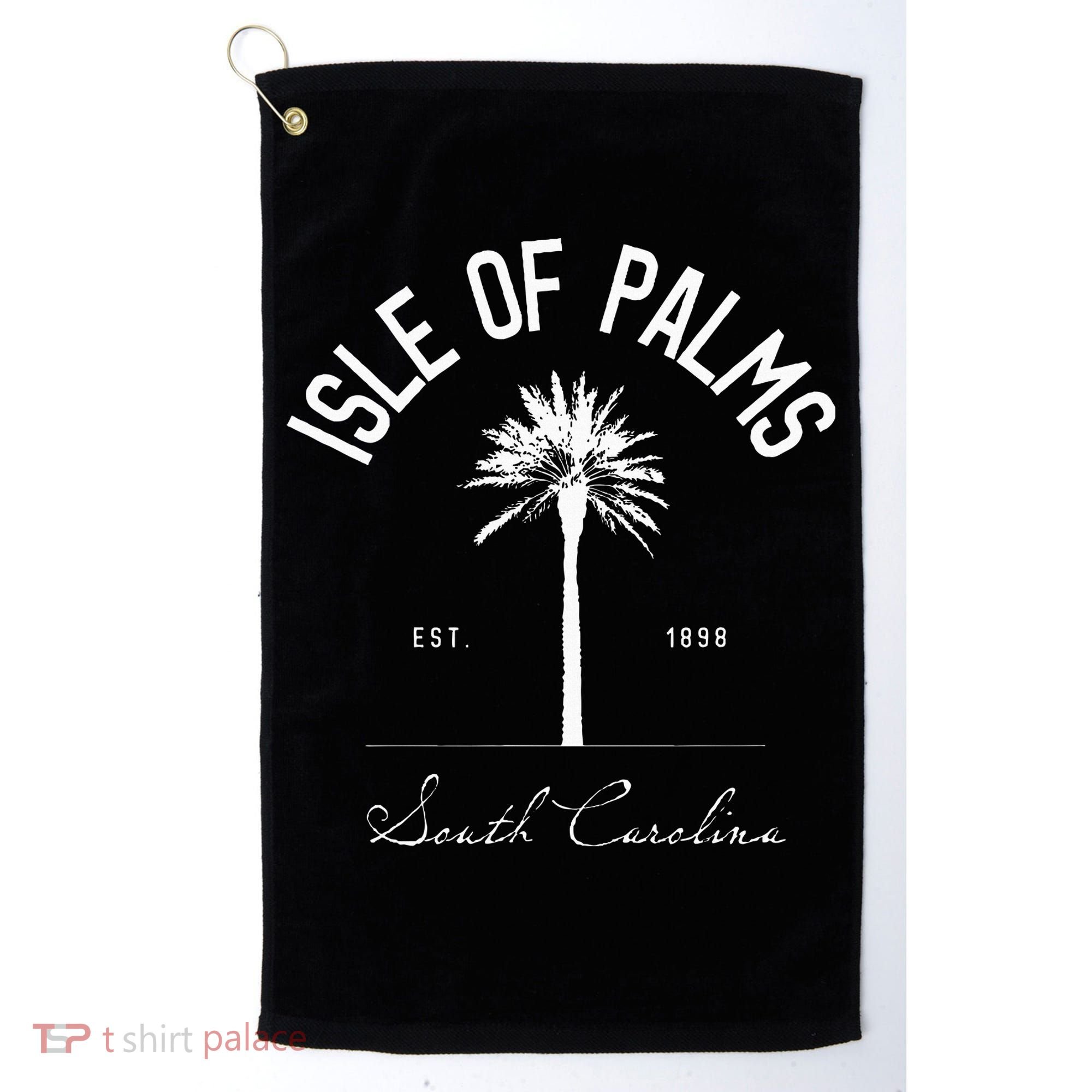 Isle Of Palms Sc Palm Tree Isle Of Palms Beach Gift Golf Towel