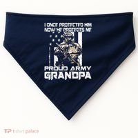 I Once Protected Him Now He Protects Me Proud Army Grandpa USA-Made Doggie Bandana thumb 0