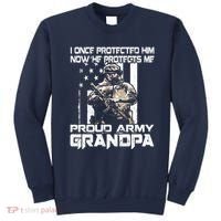 I Once Protected Him Now He Protects Me Proud Army Grandpa Sweatshirt thumb 0