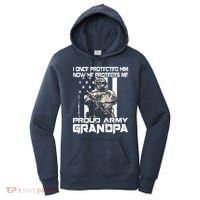I Once Protected Him Now He Protects Me Proud Army Grandpa Women's Hoodie thumb 0