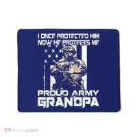 I Once Protected Him Now He Protects Me Proud Army Grandpa Mousepad thumb 0