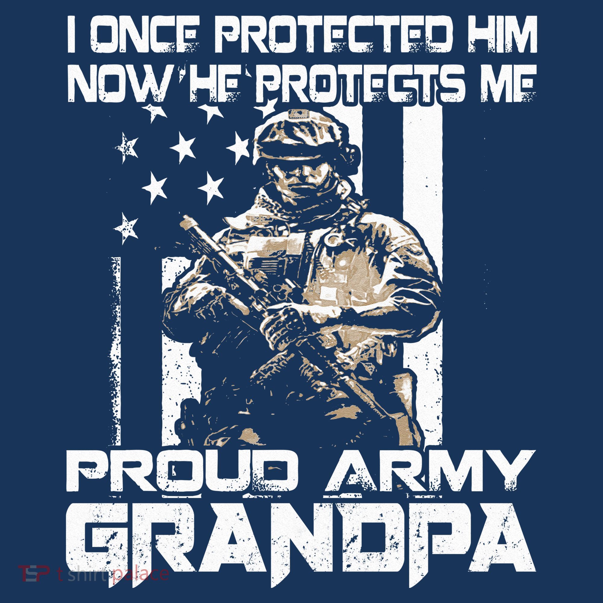 I Once Protected Him Now He Protects Me Proud Army Grandpa Mousepad