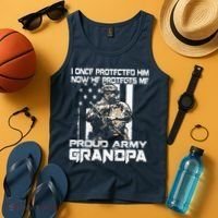 I Once Protected Him Now He Protects Me Proud Army Grandpa Tank Top thumb 4