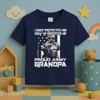 I Once Protected Him Now He Protects Me Proud Army Grandpa Toddler T-Shirt thumb 3