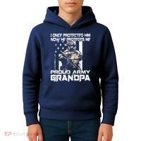 I Once Protected Him Now He Protects Me Proud Army Grandpa Kids Hoodie thumb 4